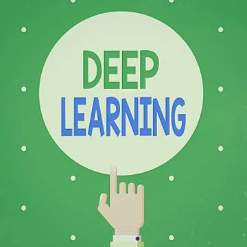 Text sign showing Deep Learning. Conceptual photo Hierarchical Abstractions Illustrazione stock