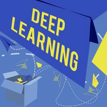 Text sign showing Deep Learning. Business idea Hierarchical Abstractions Stockillustratie
