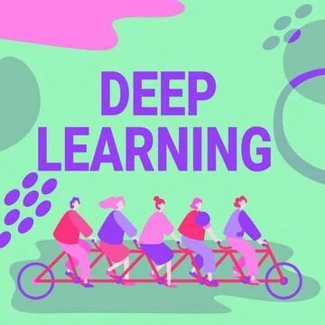 Text sign showing Deep Learning. Business showcase Hierarchical Abstractions Stock Illustration