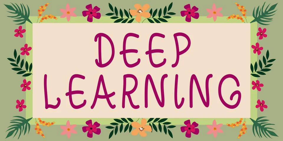 Text sign showing Deep Learning. Business approach Hierarchical Abstractions Stockillustratie