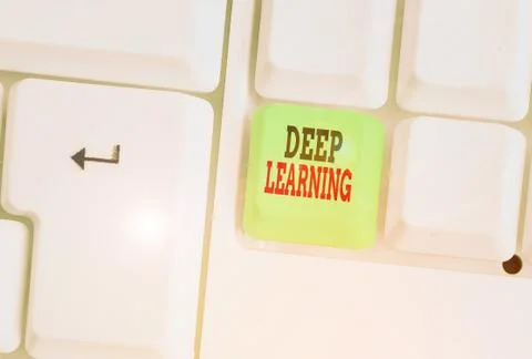 Text sign showing Deep Learning. Conceptual photo the collection of algorithms Stock Photos