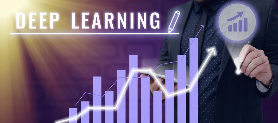 Text sign showing Deep Learning. Business showcase Hierarchical Abstractions Foto stock