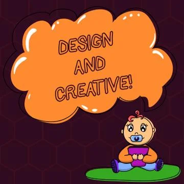 Text sign showing Design And Creative. Conceptual photo involving use Stock Illustration