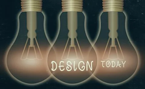 Text sign showing Design. Conceptual photo plan drawing produced to show look Stock Illustration