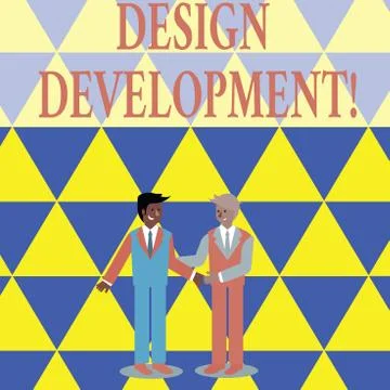 Text sign showing Design Development. Conceptual photo technical aspects of 스톡 일러스트