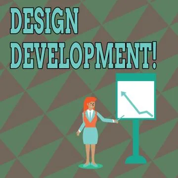 Text sign showing Design Development. Conceptual photo technical aspects of 스톡 일러스트