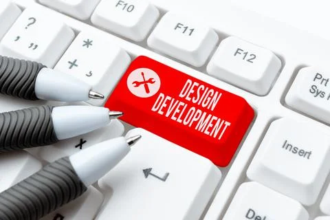 Text sign showing Design Development. Business idea technical aspects of Foto stock