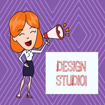 Text sign showing Design Studio. Conceptual photo workplace for designers and Illustrazione stock