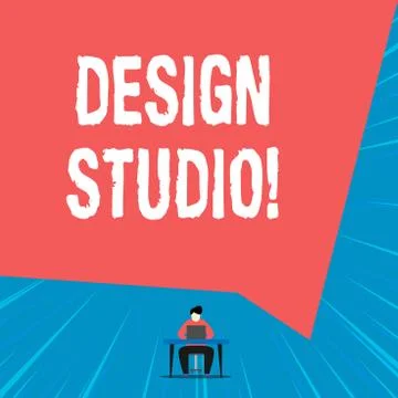 Text sign showing Design Studio. Conceptual photo workplace for designers and Illustrazione stock
