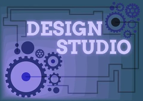 Text sign showing Design Studio. Business approach workplace for designers and Ilustración de archivo