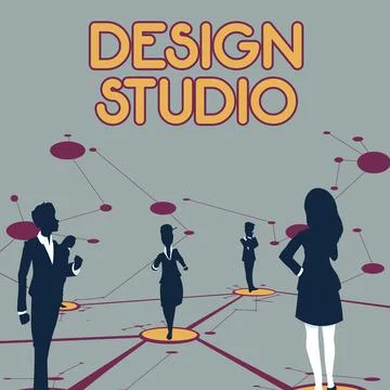 Text sign showing Design Studio. Business idea workplace for designers and Stock Illustration
