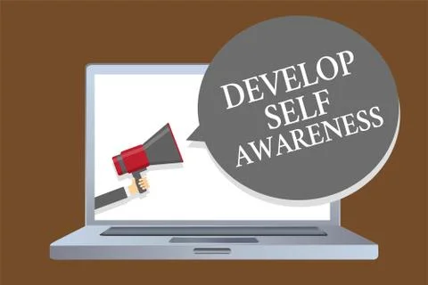 Text sign showing Develop Self Awareness. Conceptual photo increase conscious 스톡 일러스트
