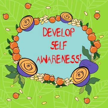 Text sign showing Develop Self Awareness. Conceptual photo Improve sharp 스톡 일러스트
