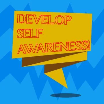 Text sign showing Develop Self Awareness. Conceptual photo Improve sharp Illustrazione stock