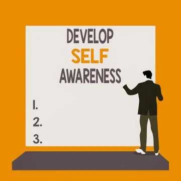 Text sign showing Develop Self Awareness. Conceptual photo increase conscious 스톡 일러스트