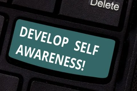 Text sign showing Develop Self Awareness. Conceptual photo Improve sharp Stock Photos