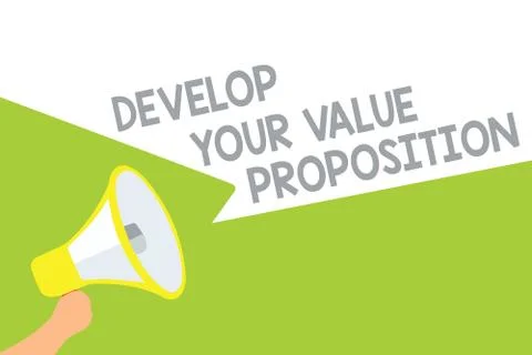 Text sign showing Develop Your Value Proposition. Conceptual photo Prepare Stock Illustration