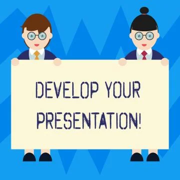 Text sign showing Develop Your Presentation. Conceptual photo improve the public Stock Illustration