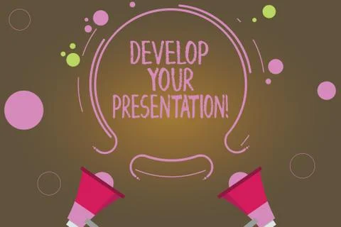 Text sign showing Develop Your Presentation. Conceptual photo improve the public イラスト素材