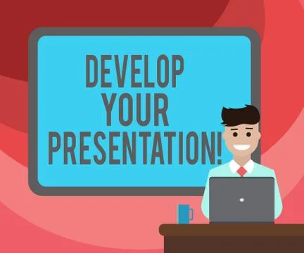 Text sign showing Develop Your Presentation. Conceptual photo improve the public Stockillustratie