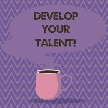 Text sign showing Develop Your Talent. Conceptual photo improve natural aptitude Illustrazione stock