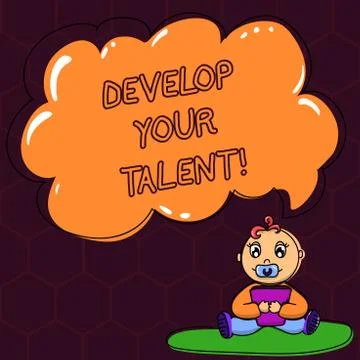 Text sign showing Develop Your Talent. Conceptual photo improve natural aptitude イラスト素材