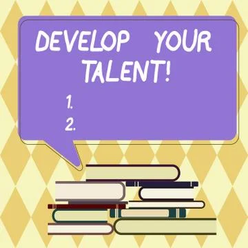 Text sign showing Develop Your Talent. Conceptual photo improve natural aptitude 스톡 일러스트