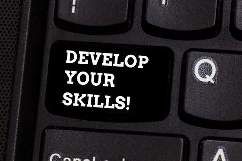 Text sign showing Develop Your Skills. Conceptual photo improve ability to do Stock Photos