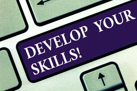 Text sign showing Develop Your Skills. Conceptual photo improve ability to do 스톡 사진