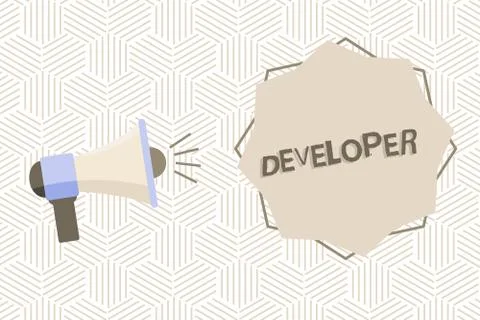 Text sign showing Developer. Conceptual photo demonstrating or thing that Stockillustratie