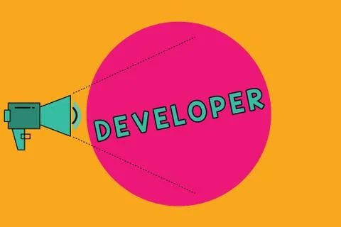 Text sign showing Developer. Conceptual photo demonstrating or thing that 스톡 일러스트