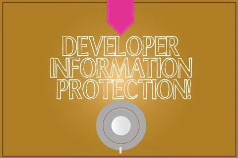 Text sign showing Developer Information Protection. Conceptual photo Safeguard イラスト素材