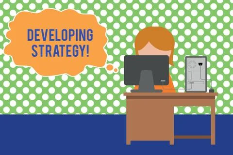 Text sign showing Developing Strategy. Conceptual photo Organizations Process Stock Illustration