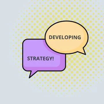 Text sign showing Developing Strategy. Conceptual photo Organizations Process 스톡 일러스트