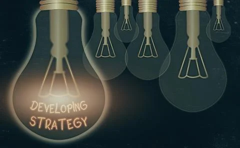 Text sign showing Developing Strategy. Conceptual photo Organizations Process Stock Illustration