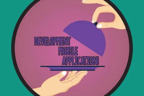 Text sign showing Development Mobile Application. Conceptual photo Writing Stock Illustration