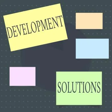 Text sign showing Development Solutions. Conceptual photo Efficient Planning  イラスト素材