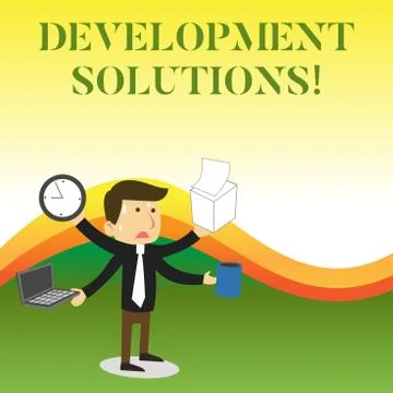 Text sign showing Development Solutions. Conceptual photo Efficient Planning Stockillustratie