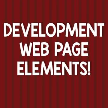 Text sign showing Development Web Page Elements. Conceptual photo Website design Stock Illustration