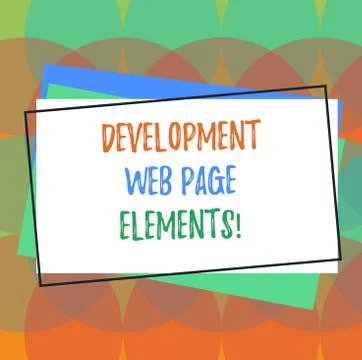 Text sign showing Development Web Page Elements. Conceptual photo Website design Stock Illustration