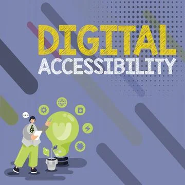 Text sign showing Digital Accessibility. Conceptual photo electronic technology Stock Illustration
