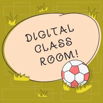 Text sign showing Digital Class Room. Conceptual photo where student learning Stock Illustration