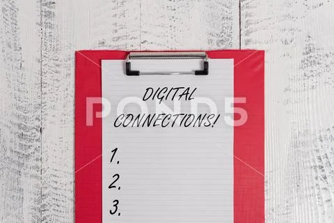 Text sign showing Digital Connections. Conceptual photo Powerful Ways to Connect Stock Photos