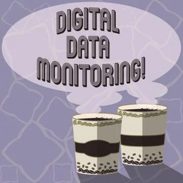 Text sign showing Digital Data Monitoring. Conceptual photo Routine check of Stock Illustration