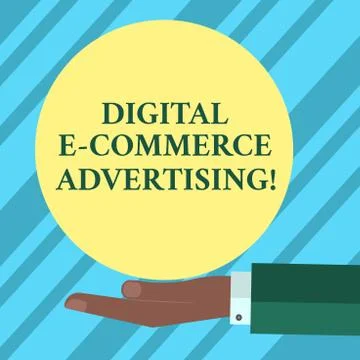Text sign showing Digital E Commerce Advertising. Conceptual photo Trading of Illustrazione stock