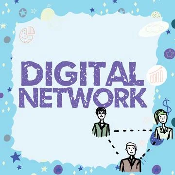 Text sign showing Digital Network. Conceptual photo network incorporating 스톡 일러스트