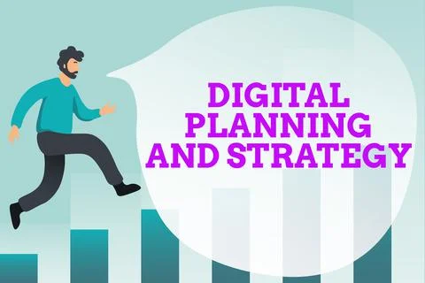 Text sign showing Digital Planning And Strategy. Business showcase business Stock Illustration