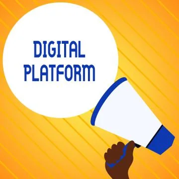 Text sign showing Digital Platform. Conceptual photo marketing campaign or 스톡 일러스트