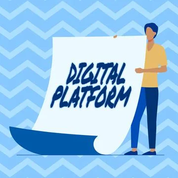 Text sign showing Digital Platform. Word for marketing campaign or branding new Stock Illustration