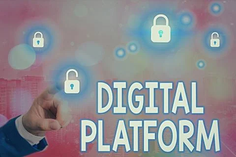 Text sign showing Digital Platform. Conceptual photo marketing campaign or Stock-Fotos